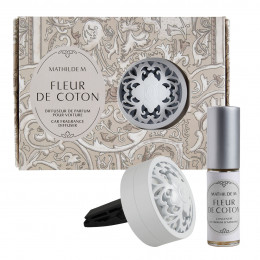 Diffuseur de parfum pour voiture Escapades parfumées - Fleur de Coton