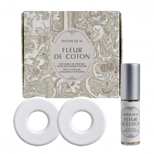 Recarga de perfume para difusor de carro Escapades perfumadas - Flor de Algodão