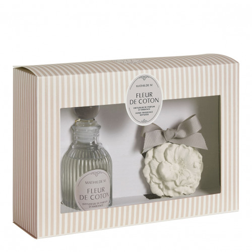 Coffret diffuseur de parfum 90 ml et décor parfumé Les Intemporelles - Fleur de Coton