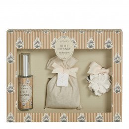Soleil de Provence gift set with 30 ml linen fragrance and scented sachet - Belle Lavande