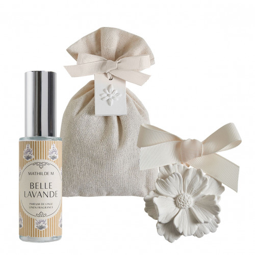 Coffret Soleil de Provence parfum de linge 30 ml et sachet parfumé - Belle Lavande Coffret Soleil de Provence parfum de linge 30 ml et sachet parfumé - Belle Lavande
