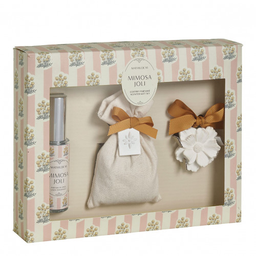 Soleil de Provence gift set with 30 ml linen fragrance and scented sachet - Mimosa Joli