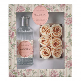 Gift set with 100ml eau de toilette and scented soap roses - Marquise
