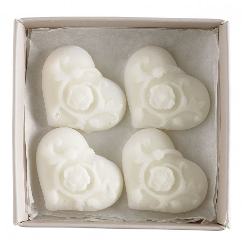 Caja de 4 decoraciones fundentes de cera perfumada Corazón Arabesco - Marquise