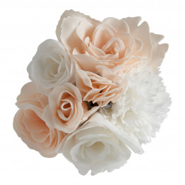 Bouquet de roses de savon parfumé blanches et nude - Parfum Rose