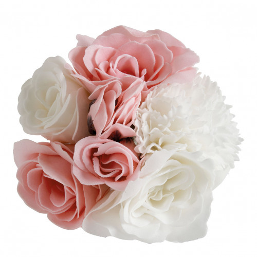 Bouquet de roses de savon parfumé blanches et roses - Parfum Rose Bouquet de roses de savon parfumé blanches et roses - Parfum Rose