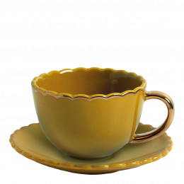 Tazza da tè e piattino Marguerite - Senape