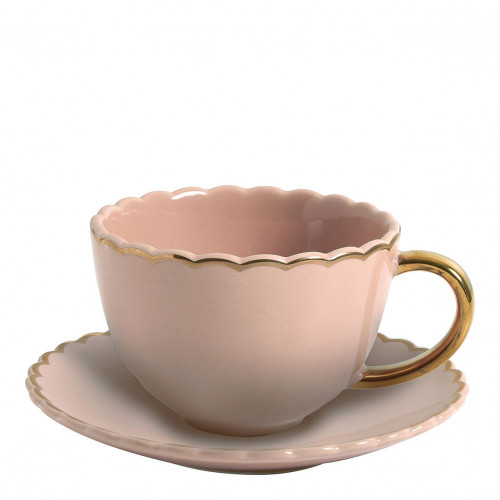 Taza de té y platillo Marguerite - Rosa antiguo