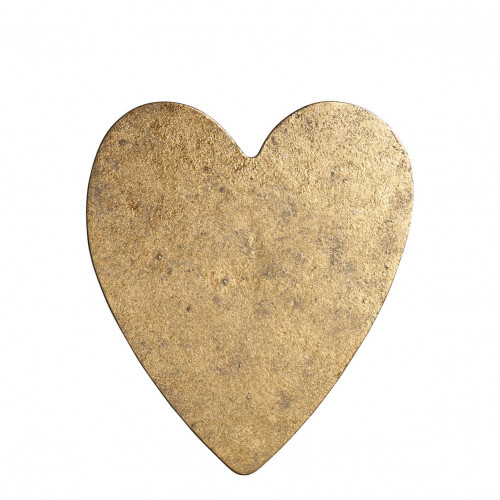 Set of 3 Metal Hearts with Brass Finish