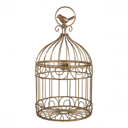 Set de 2 jaulas para pájaros de metal dorado