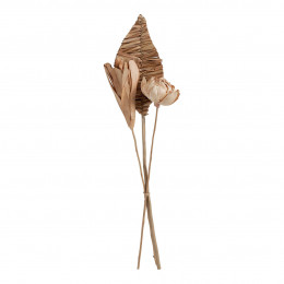 Ramo de 3 decorações vegetais secas - Rosa envelhecido