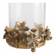 Floral Idyll Glass and Gold Metal Tealight Holder