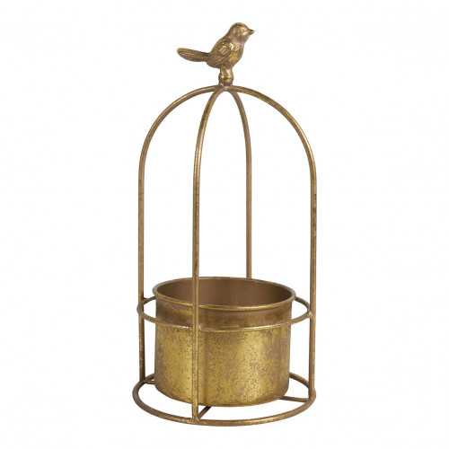 Gilded metal Birdcage planter - Large model - ø 18 x 34 cm