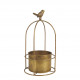 Golden Metal Birdcage Plant Pot Cover - Small Size - ø 14 x 29 cm