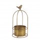 Golden Metal Birdcage Plant Pot Cover - Small Size - ø 14 x 29 cm