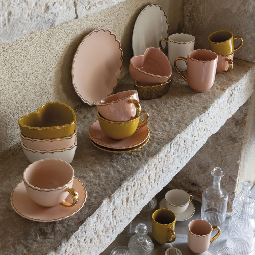 Taza de té y platillo Marguerite - Rosa antiguo
