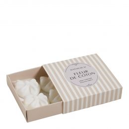 Boîte de 4 décors fondants en cire parfumée Cœur Noeud - Fleur de Coton