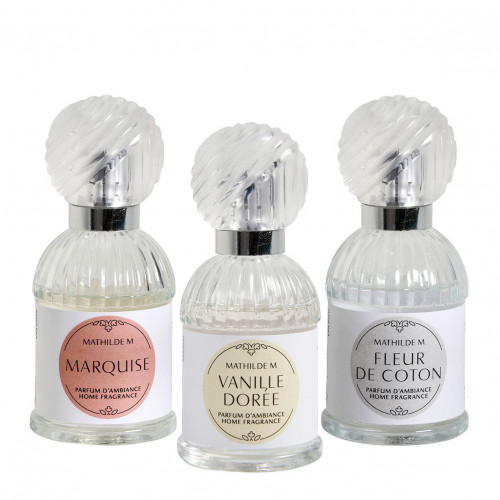 Estuche 3 perfumes ambientales 30 ml Les Intemporelles - Marquise - Fleur de Coton - Vanille Dorée