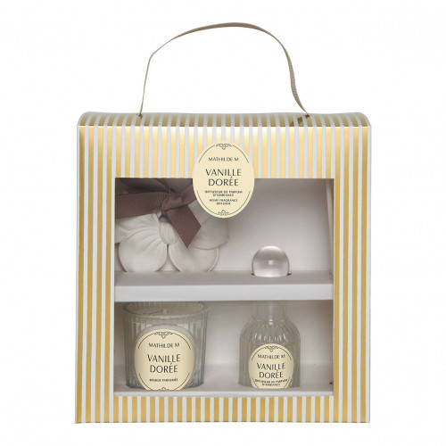 Les Intemporelles discovery set with diffuser, candle and fragrance decor - Vanille Dorée
