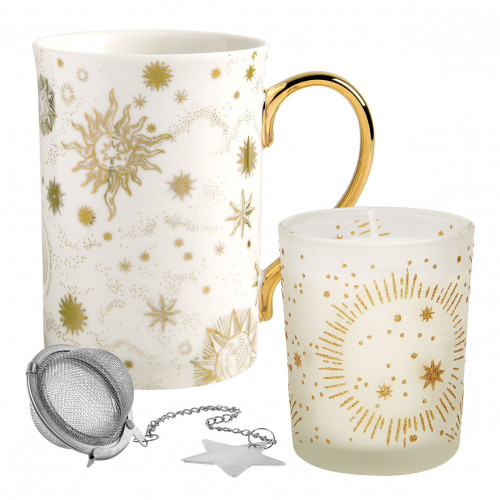 Coffret bougie parfumée et mug Fête Céleste - Sapin Enchanté