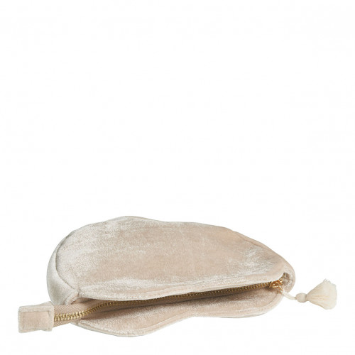 Bolso de Mano Corazón de Terciopelo - Crudo