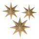 Set of 3 Metal Stars with brass finish