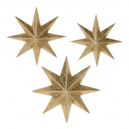 Set de 3 Estrellas de metal con acabado en latón