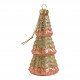 Set of 3 glittered glass Christmas trees
