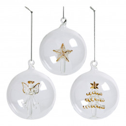 Cofanetto di 3 palline decorative in vetro