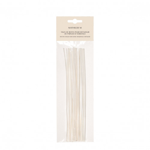 Bolsa de 18 varillas de ratán blanqueado de 20 cm