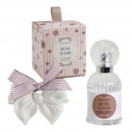 Les Intemporelles en Fleurs Gift Set with 30 ml Room Spray and Scented Decoration - Rose Élixir