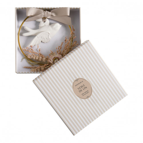 Scented dove floral wreath - Voile de Lin