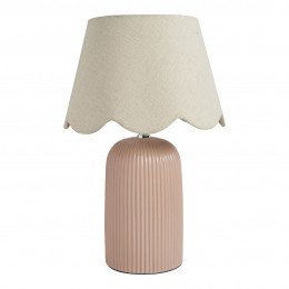 Sibylle ceramic lamp with linen lampshade - Large model - ⌀ 26.5 x 41.5 cm