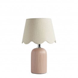 Candeeiro Sibylle em cerâmica e quebra-luz em linho - Modelo pequeno - ⌀ 18,5 x 28,5 cm