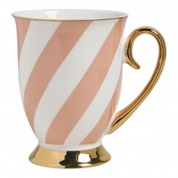 Madame de Récamier Pastel Striped Mug - Pink