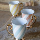 Caneca Madame de Récamier riscas pastel - Rosa