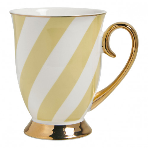 Caneca Madame de Récamier riscas pastel - Amarelo