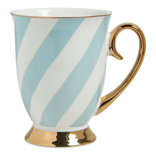 Madame de Récamier Mug with Pastel Stripes - Blue