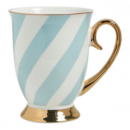 Madame de Récamier Mug with Pastel Stripes - Blue