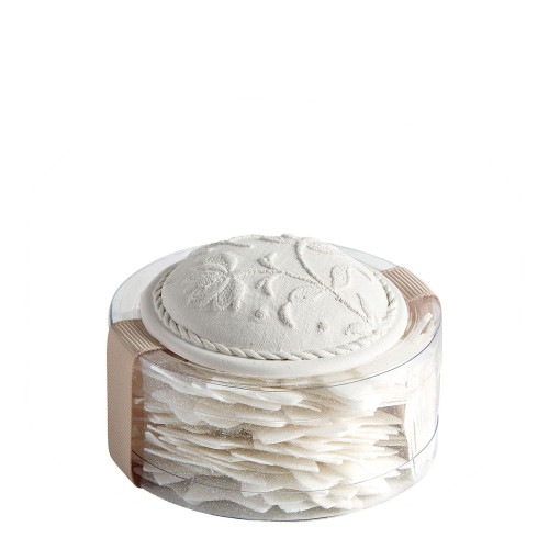 Scatola di foglie di sapone Stelle bianche glitterate - Profumo Rosa