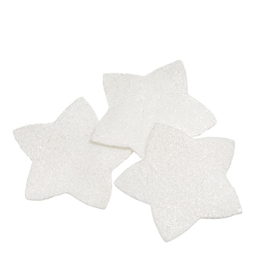 Scatola di foglie di sapone Stelle bianche glitterate - Profumo Rosa