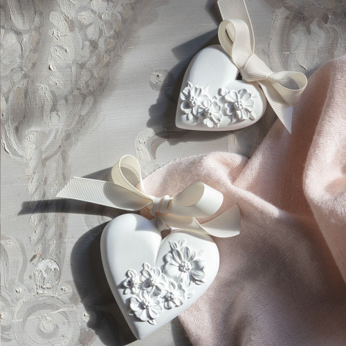 Perfumed Decoration Flowered Heart - Small Model - Bois de Cachemire