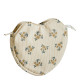 Bolsa de mão Coração em tecido Flor de Tangerina
