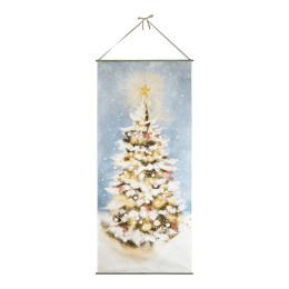 Toile trompe-l'œil Sapin de Noël avec LED intégrées