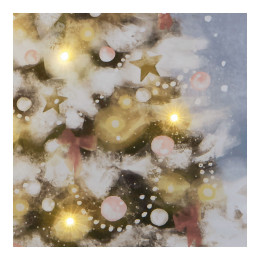 Toile trompe-l'œil Sapin de Noël avec LED intégrées
