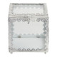 Large Square Precious jewelry box in whitened metal