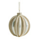 Set of 3 Christmas Balls Golden Glass Pearls