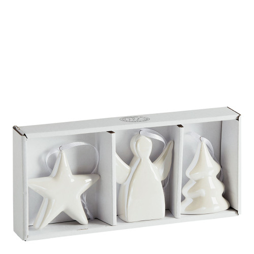 Set de 3 decoraciones de Navidad de cerámica