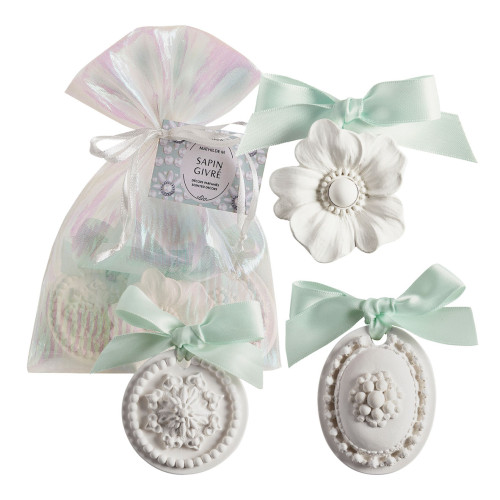 Pochon de 3 décors parfumés Fête Nacrée - Sapin Givré