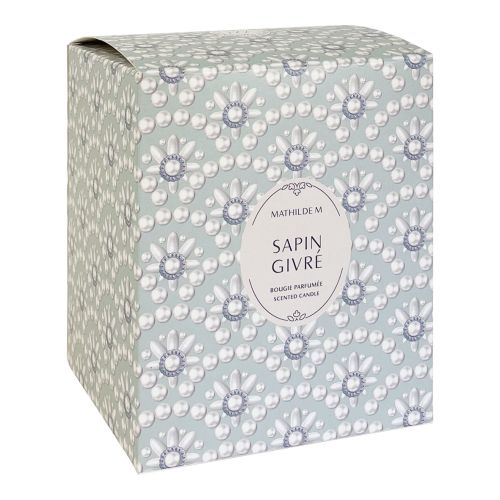 Bougie parfumée Boule de Noël Fête Nacrée 210 g - Sapin Givré